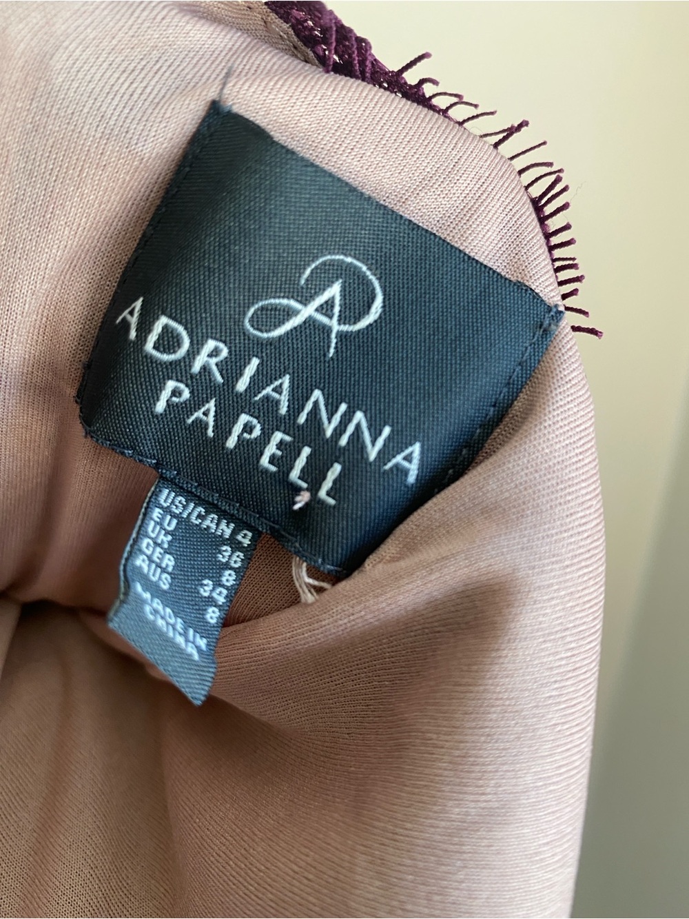 Adrianna Papell Purple Lace Long Sleeve Sheath Dress - Picture 12 of 13